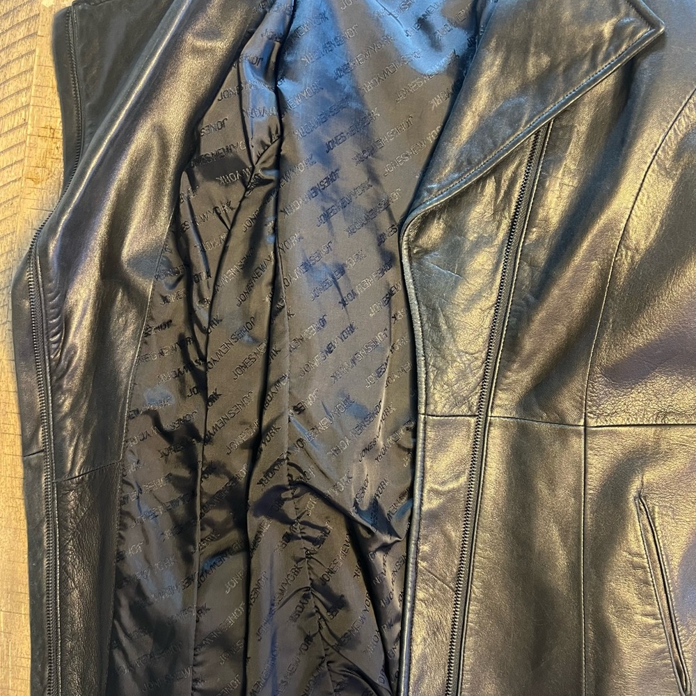 Jones New York Black Leather Women's Jacket - Picture 11 of 12